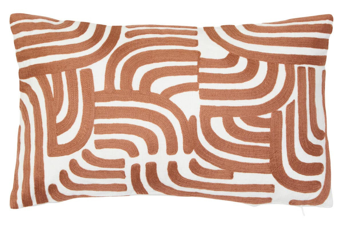 Bosie Ozella Natural and Terracotta Rectangular Cushion