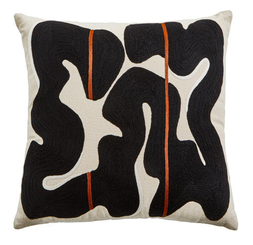 Bosie Ozella Black and Beige Square Cushion