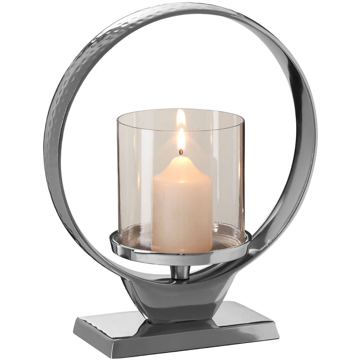 Cirqua Small Silver Candle Holder