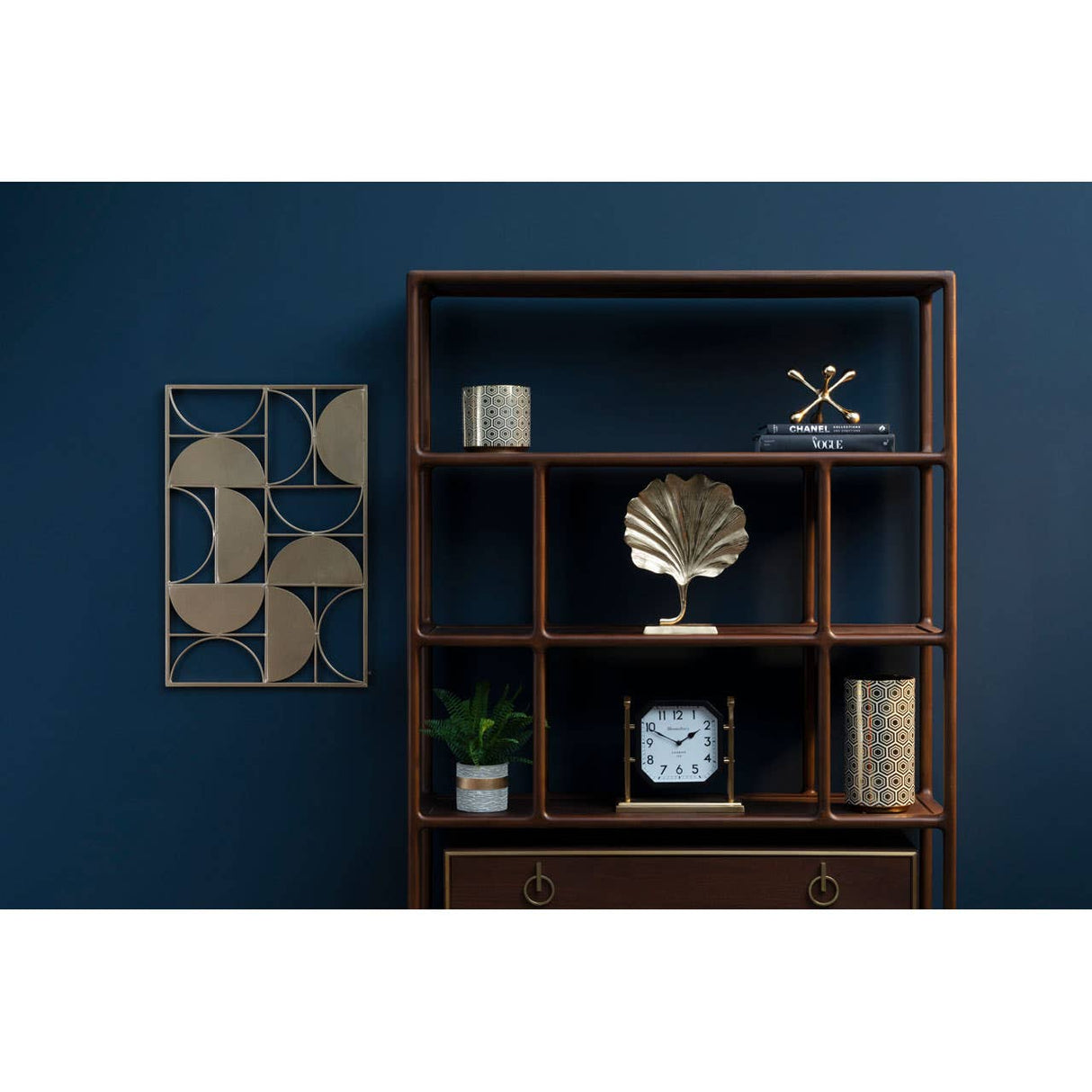 Trento Black Finish Semicircle Wall Art