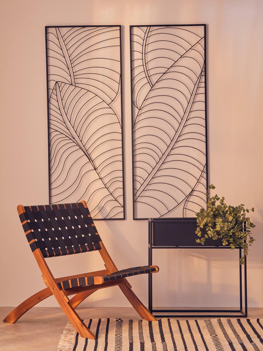 Trento Large Leaf Design Wall Art