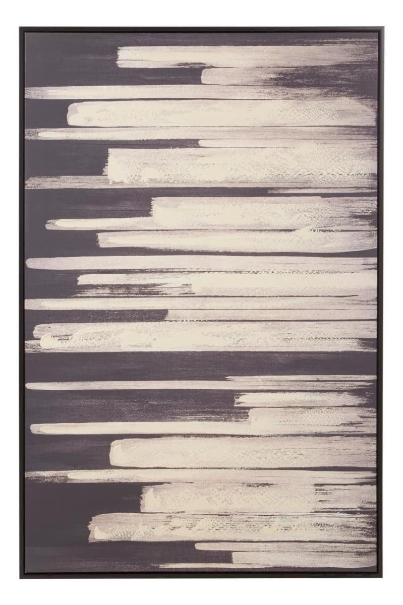 Astratto Black and Natural Canvas Wall Art