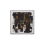Astratto Black White and Gold Square Wall Art