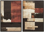 Astratto Rust Red and Black Set of 2 Geometric Abstract Wall Art