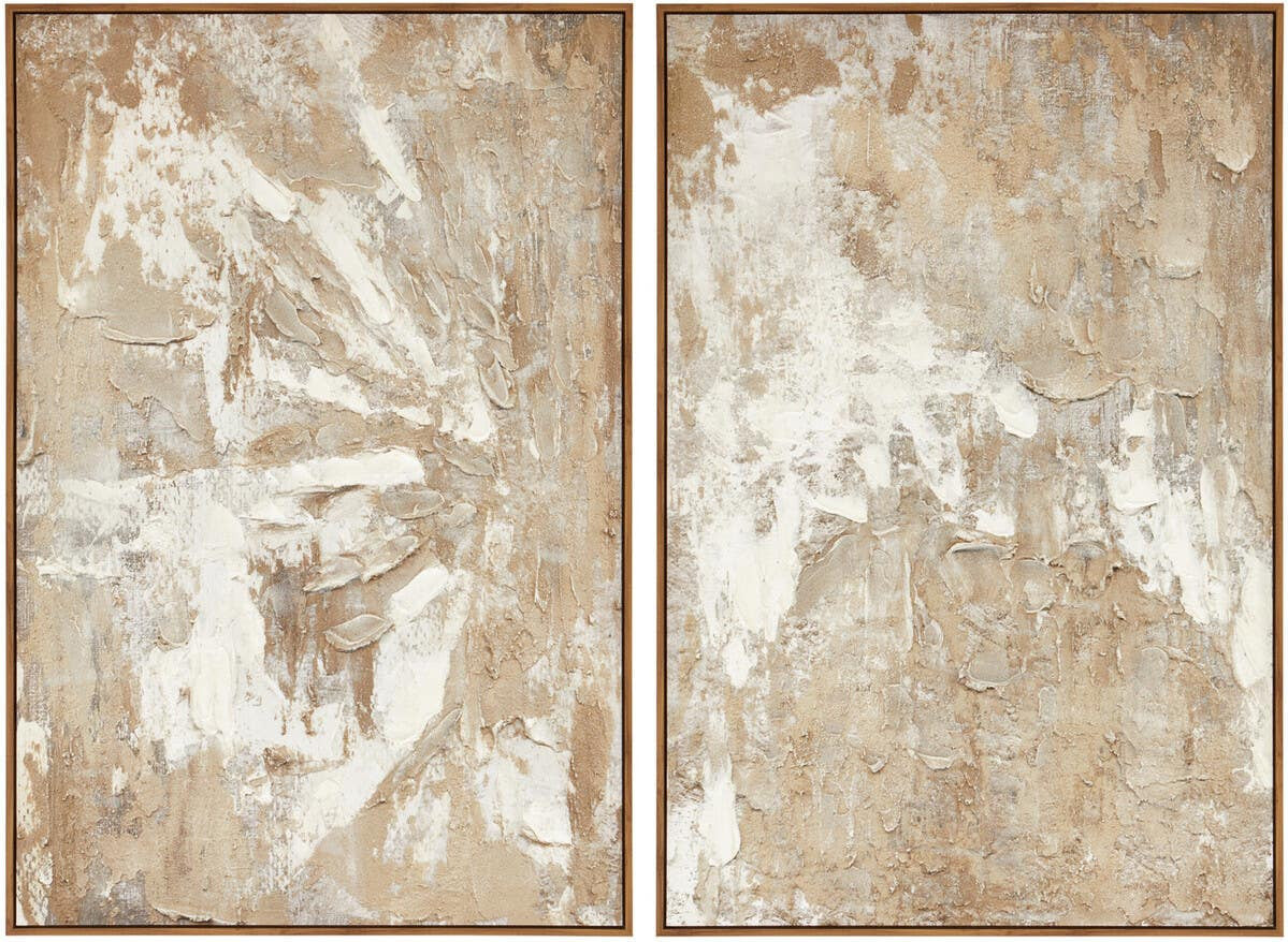 Astratto Set of 2 Neutral Tones Textured Wall Art
