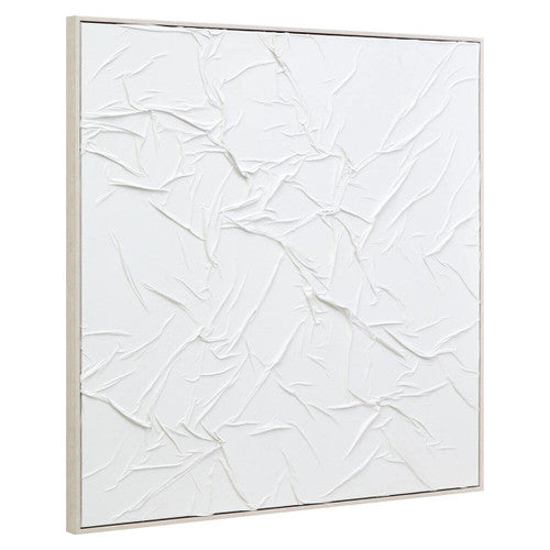 Astratto White Hand Painted Sculptural Fabric Wall Art