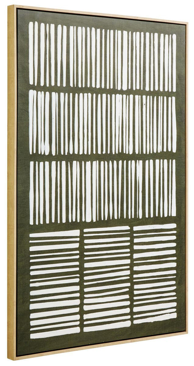 Astratto Green and Natural Textured Canvas Wall Art