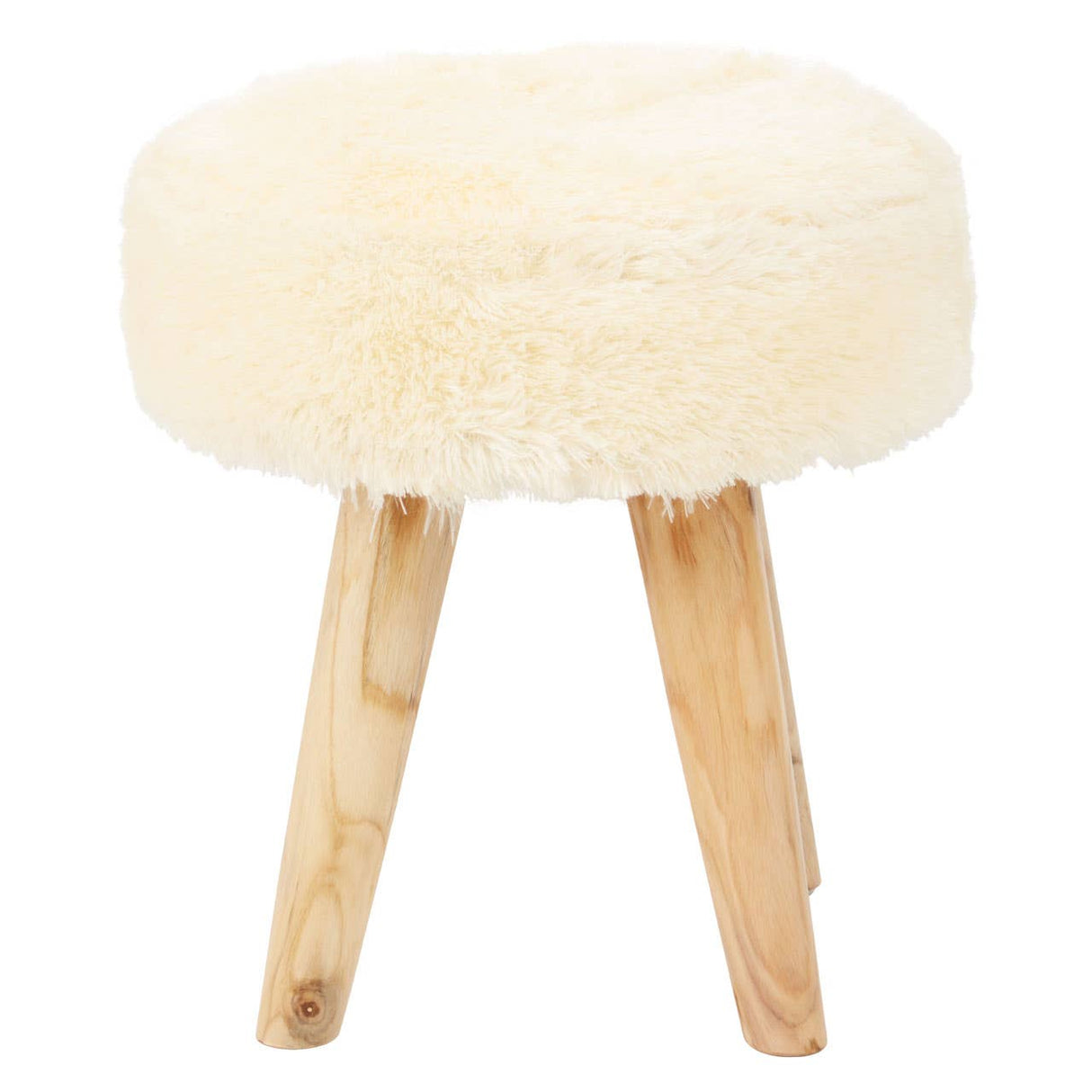 Kendari White Round Stool