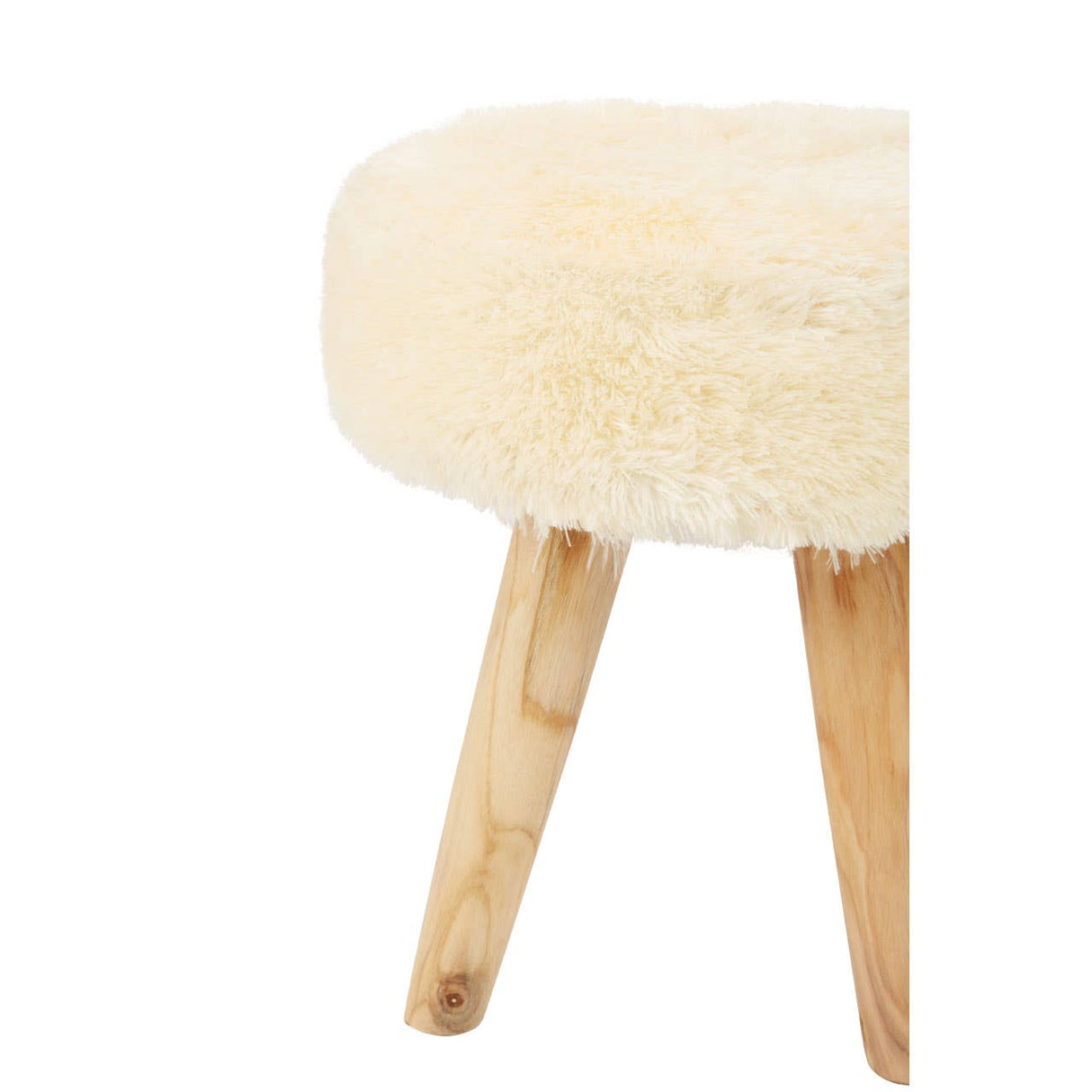 Kendari White Round Stool