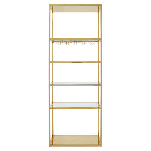 Piermount Gold Bar Shelf Unit With Glass Rack