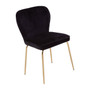 Tamzin Curved Black Gold Finish Dining Chair