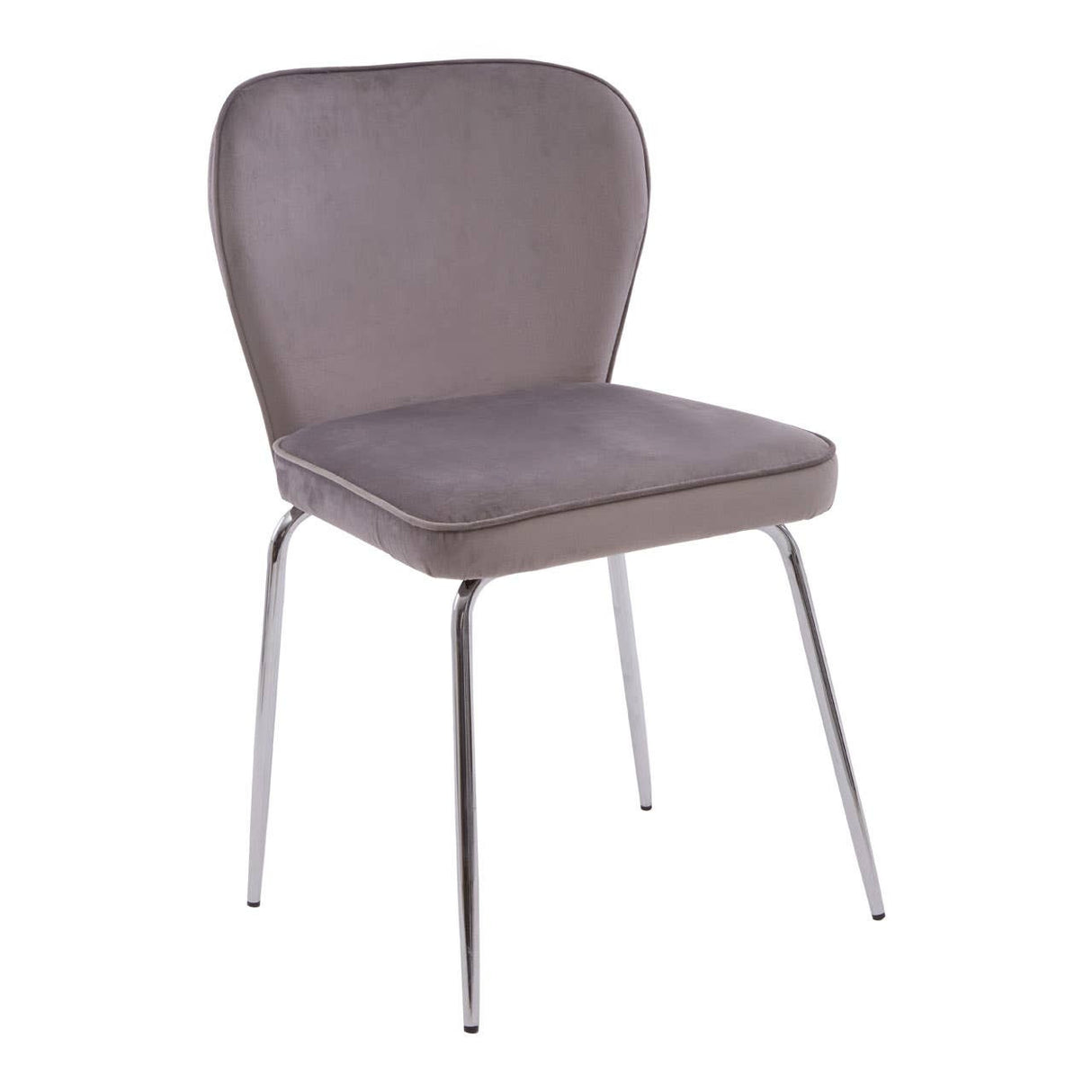 Tamzin Curved Mink Chrome Finish Dining Chair