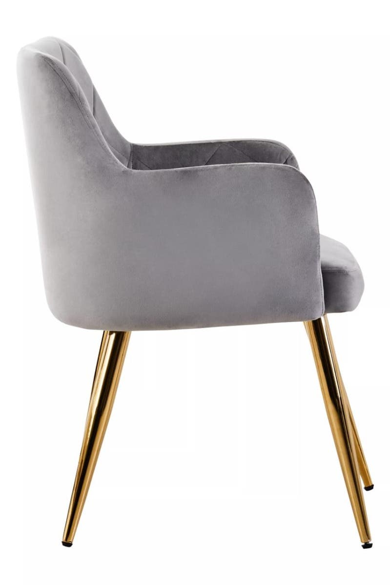 Tamzin Mink Velvet Angular Dining Chair