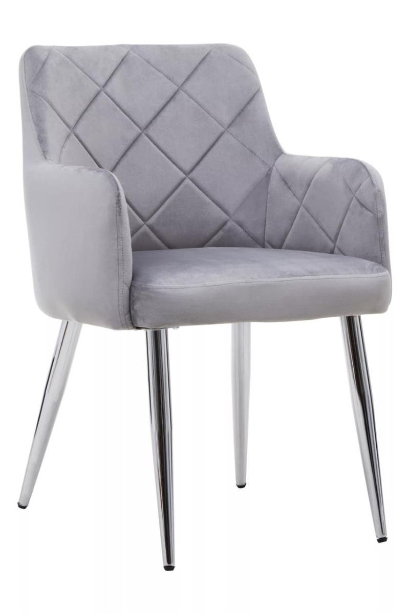 Tamzin Mink Velvet Splayed Dining Chair