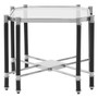 Allessi Chrome and Black Finish Side Table with Glass Top