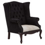 Cala Black Textured Armchair with Tufted Back