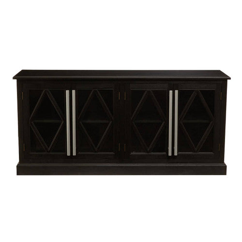 Lyon Black Oak Wood 4 Door Sideboard