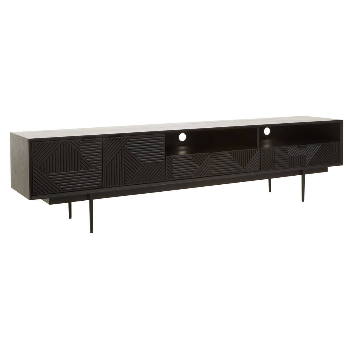 Jakara Black Finish Carved Media Unit
