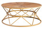 Jodi Round Wooden Coffee Table with Gold Frame