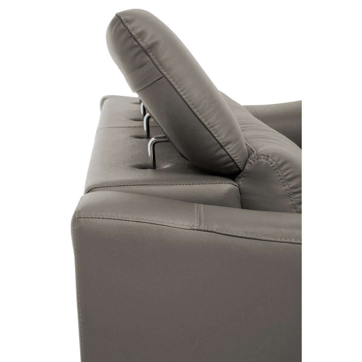 Padua 3 Seat Grey Leather Sofa