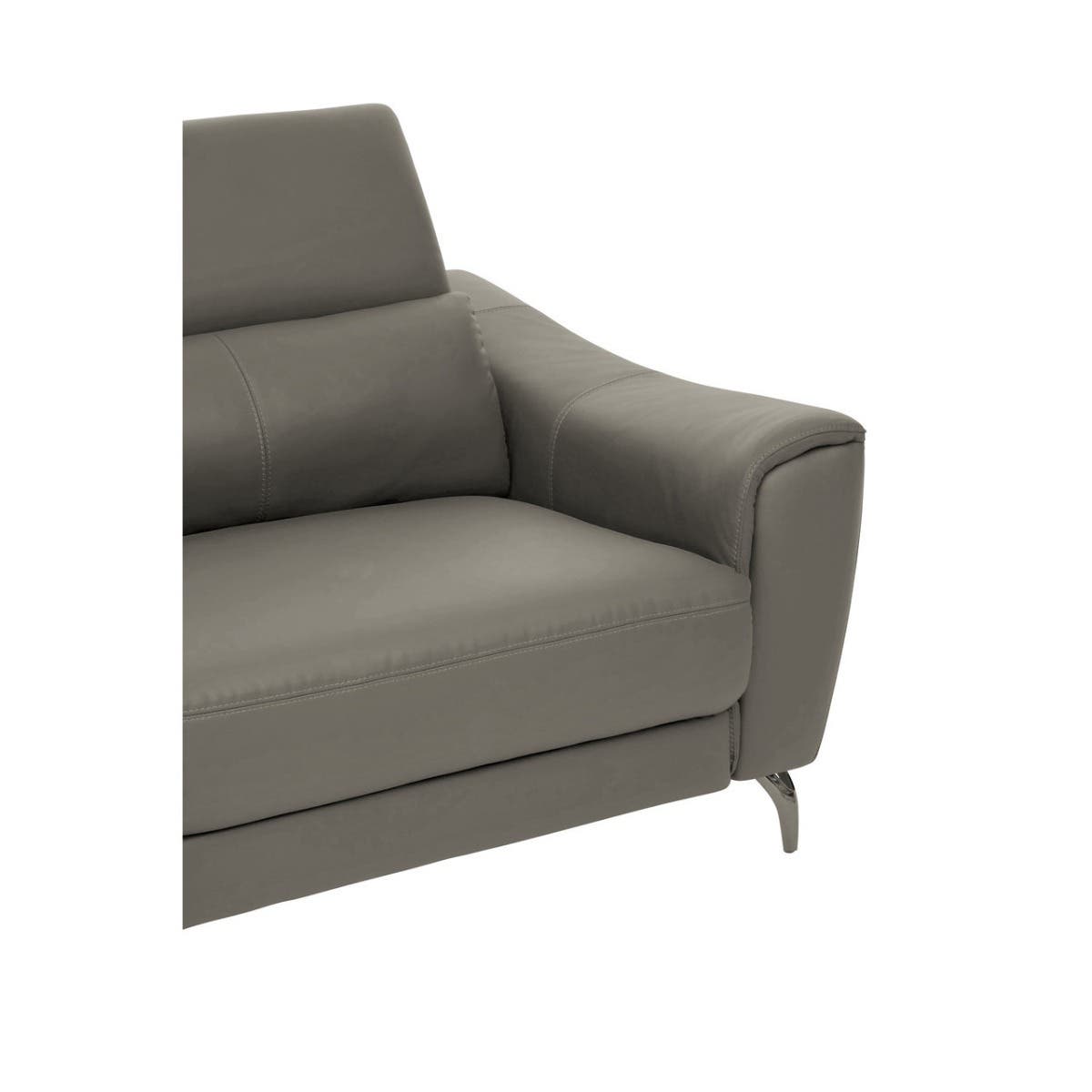 Padua 3 Seat Grey Leather Sofa