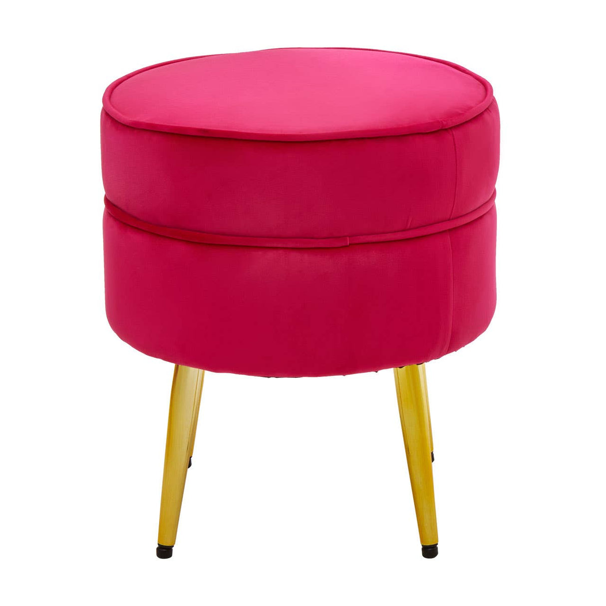 Tamra Round Velvet Gold Leg Footstool