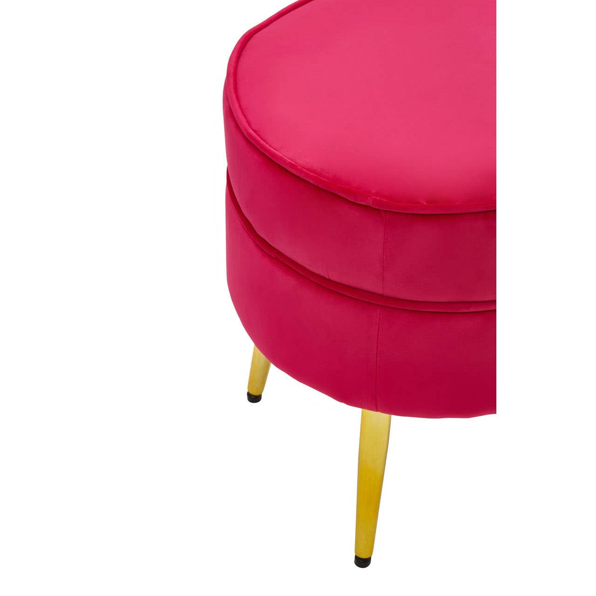 Tamra Round Velvet Gold Leg Footstool