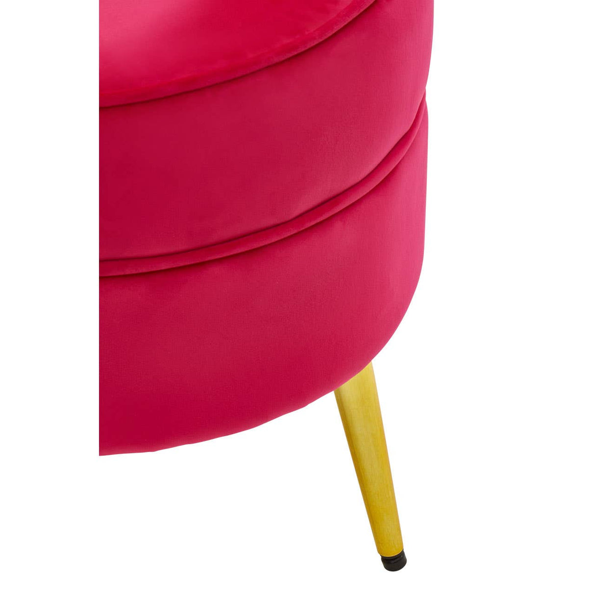 Tamra Round Velvet Gold Leg Footstool