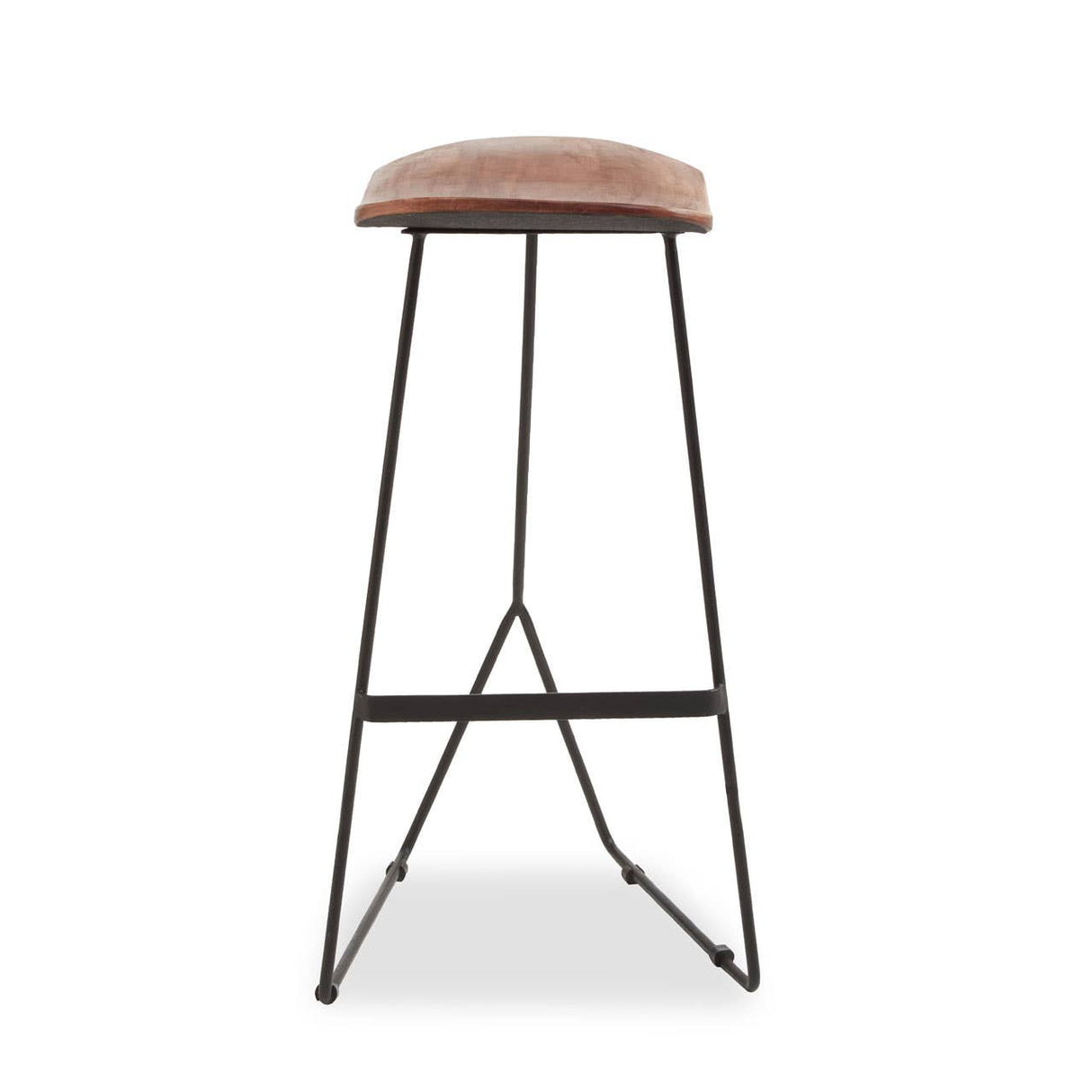 Nandri Distressed Brown Leather Bar Stool