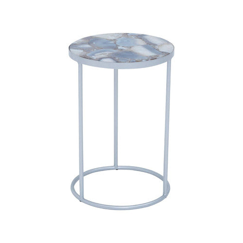Inventivo Natural And Silver Agate Side Table