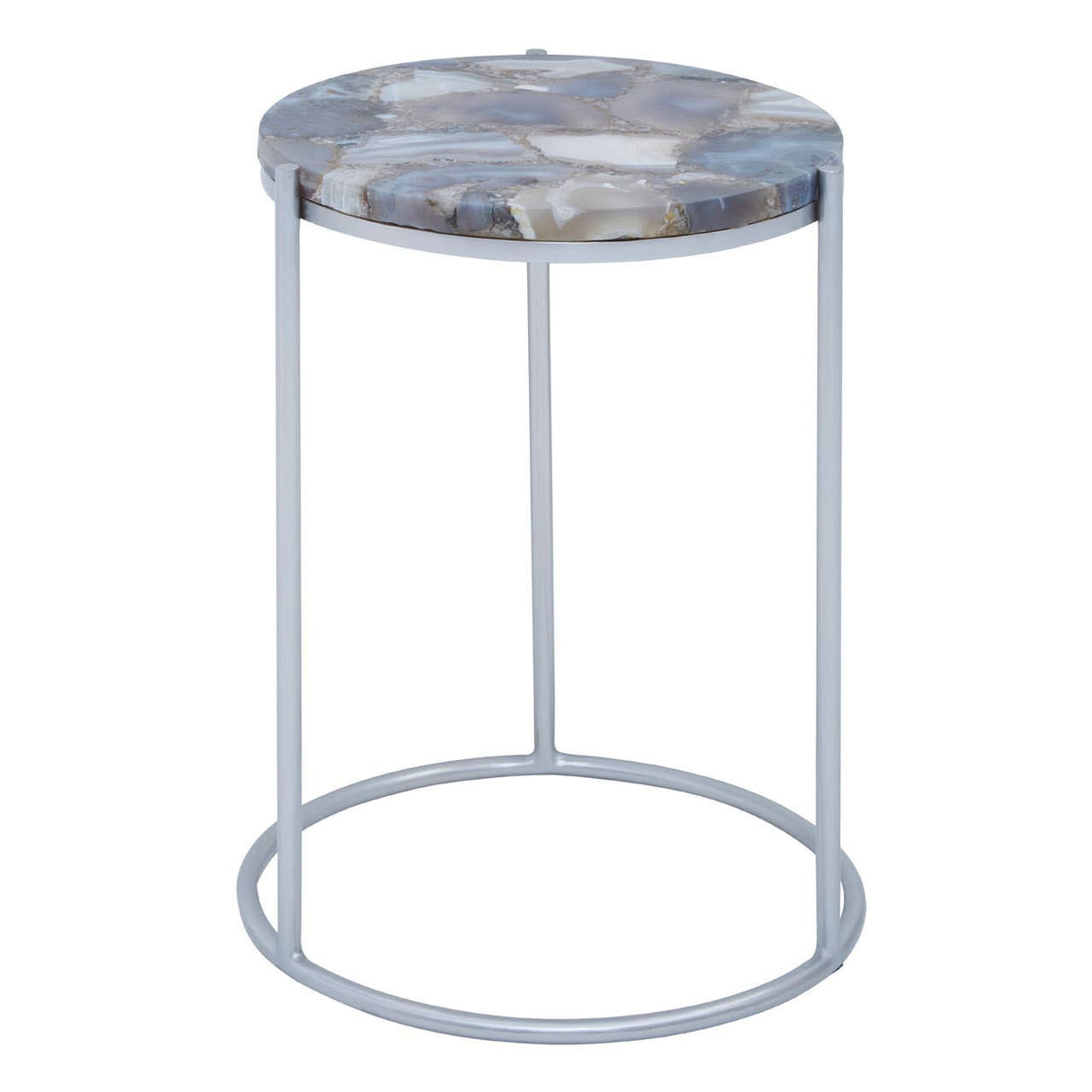 Inventivo Ivory And Silver Agate Side Table