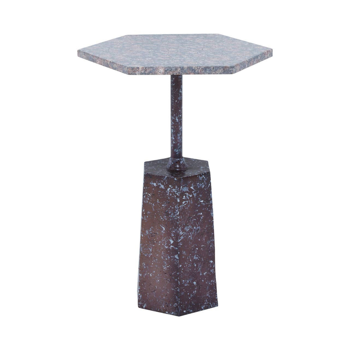 Innovative Hexagon Grey Marble Accent Table