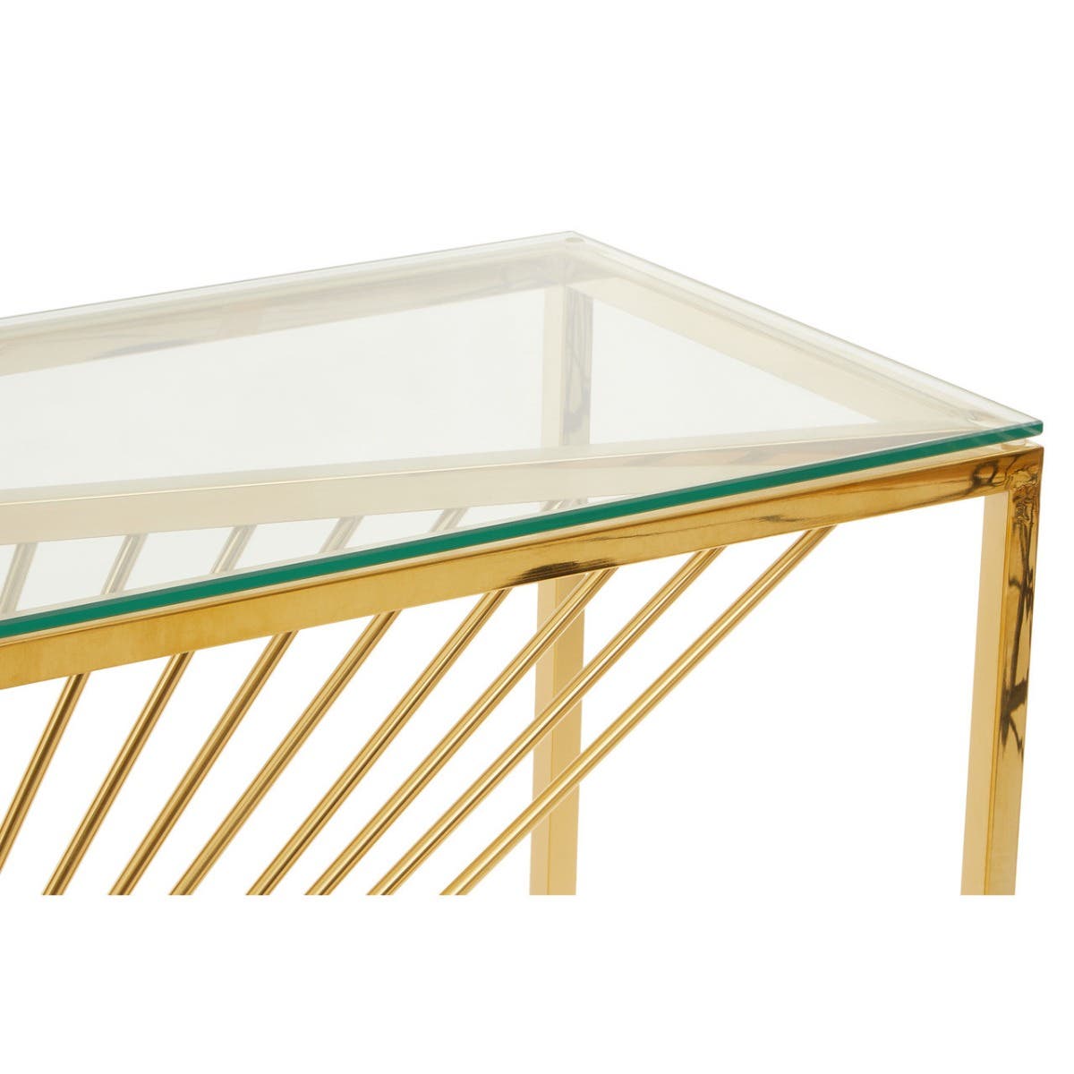Amella Console Table With Gold Finish Frame