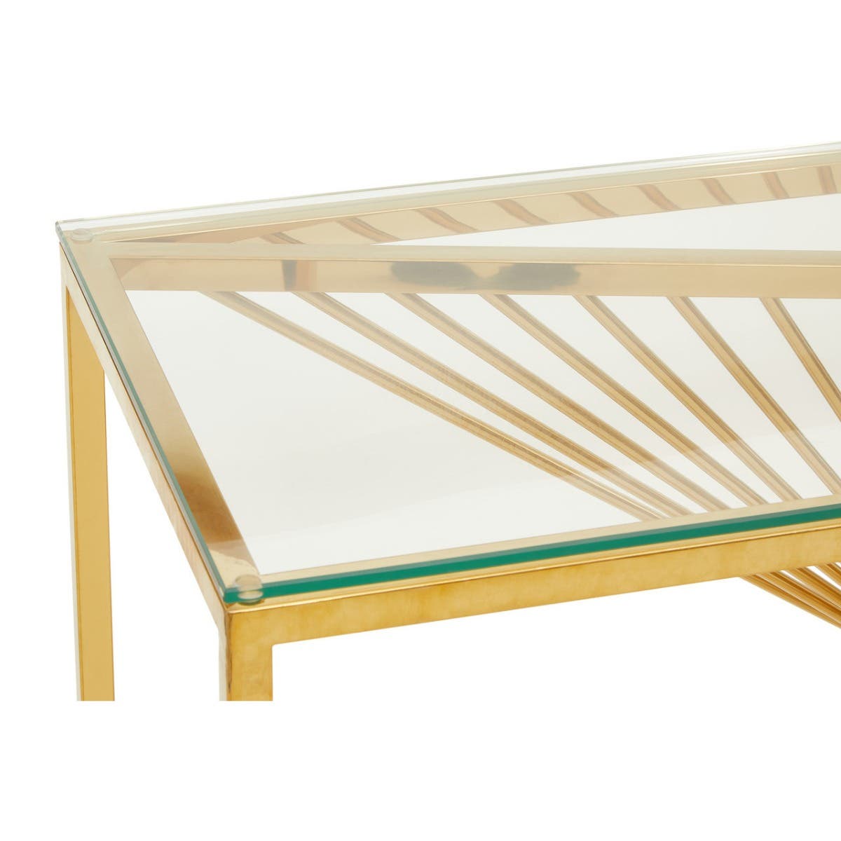 Amella Console Table With Gold Finish Frame