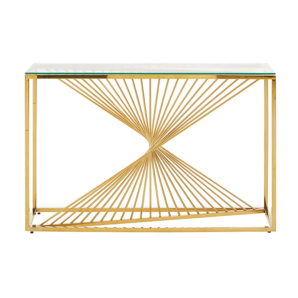 Amella Console Table With Gold Finish Frame