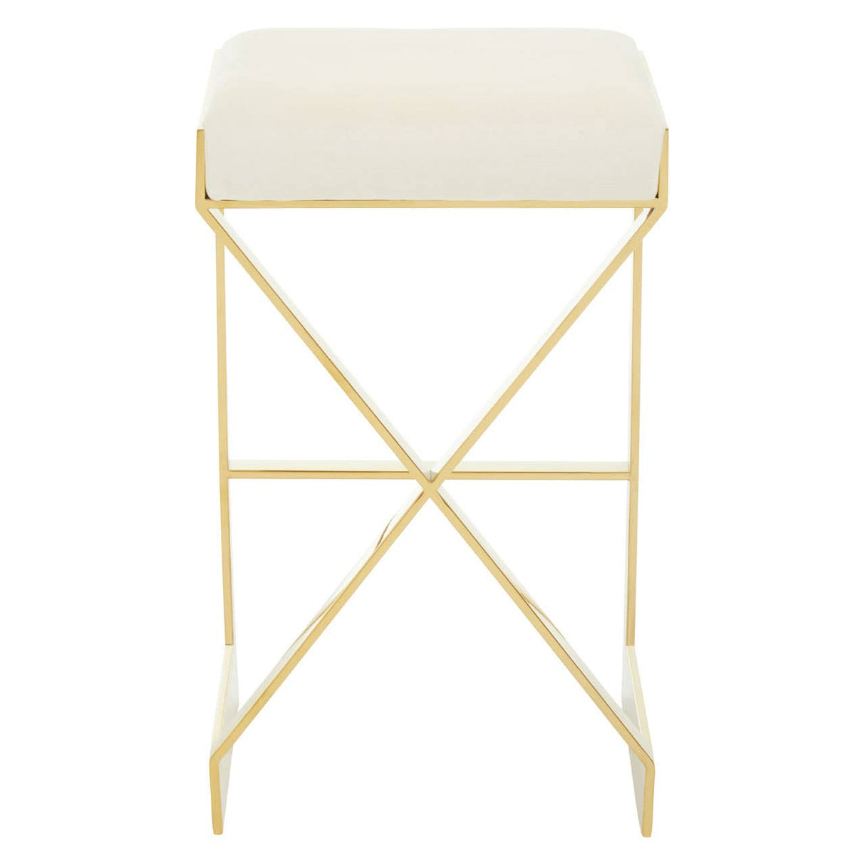 Azalea Ivory And Gold Finish Bar Stool