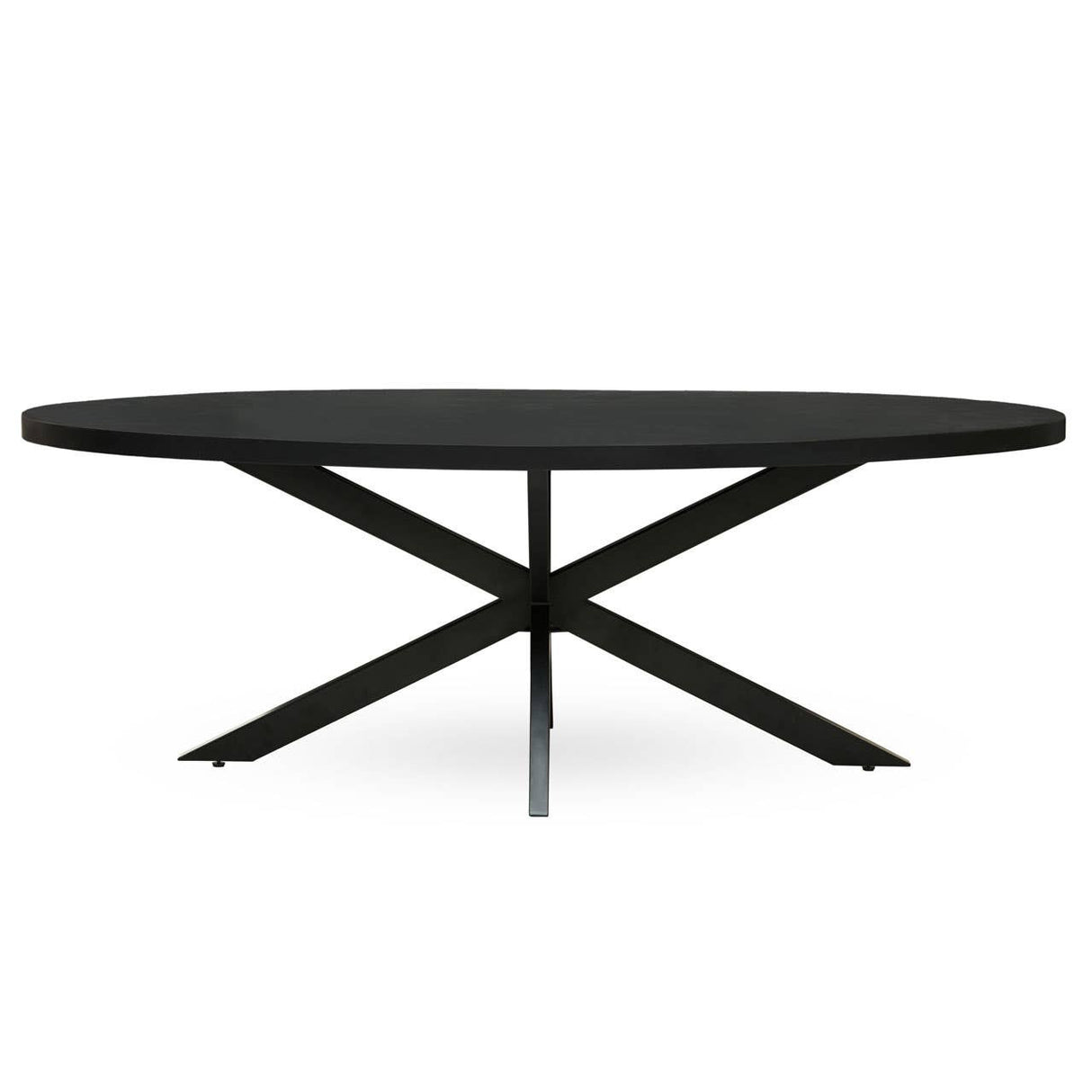 Arol Black Mango Wood Oval Dining Table