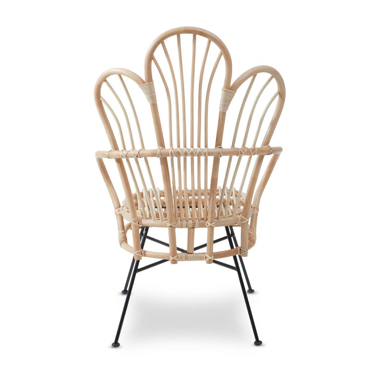 Java Natural Rattan Scalloped Back Chair