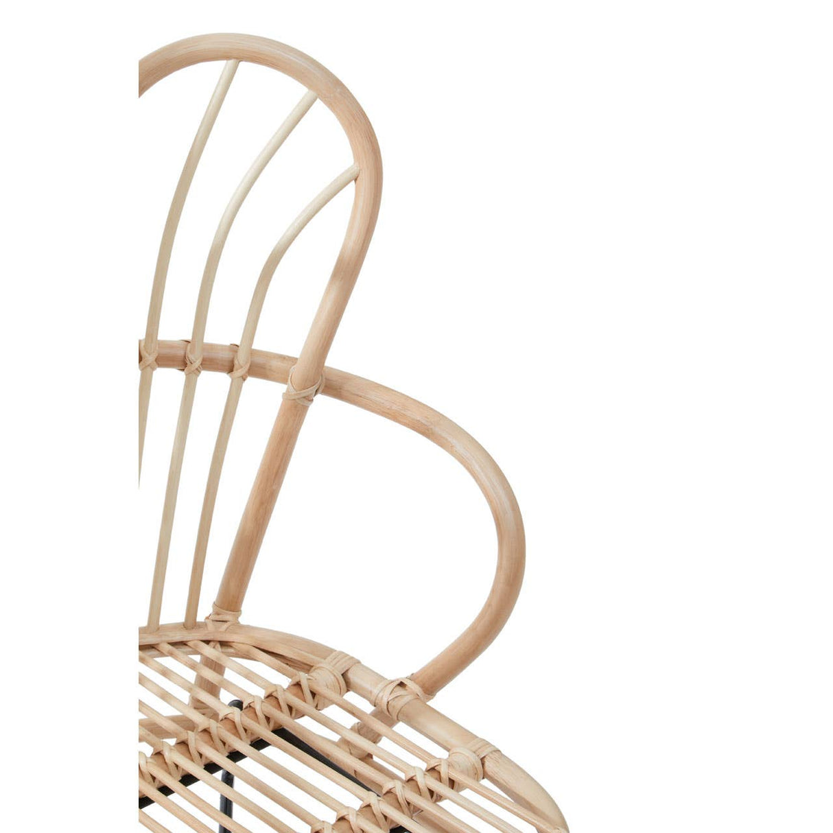 Java Natural Rattan Scalloped Back Chair