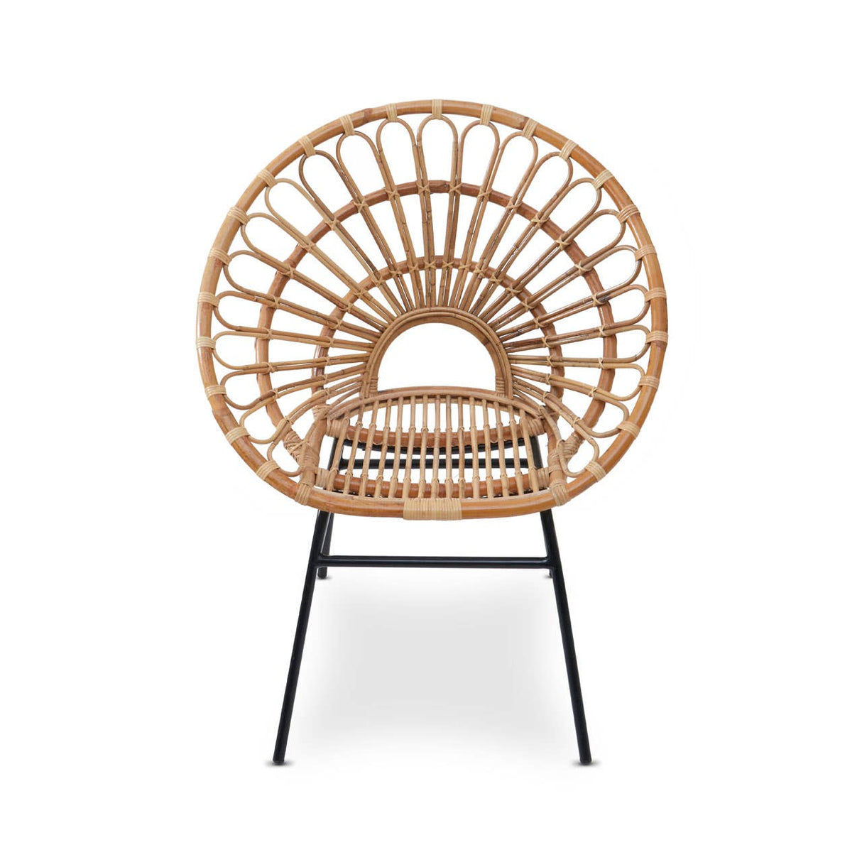 Java Natural Rattan Flared Back Chair