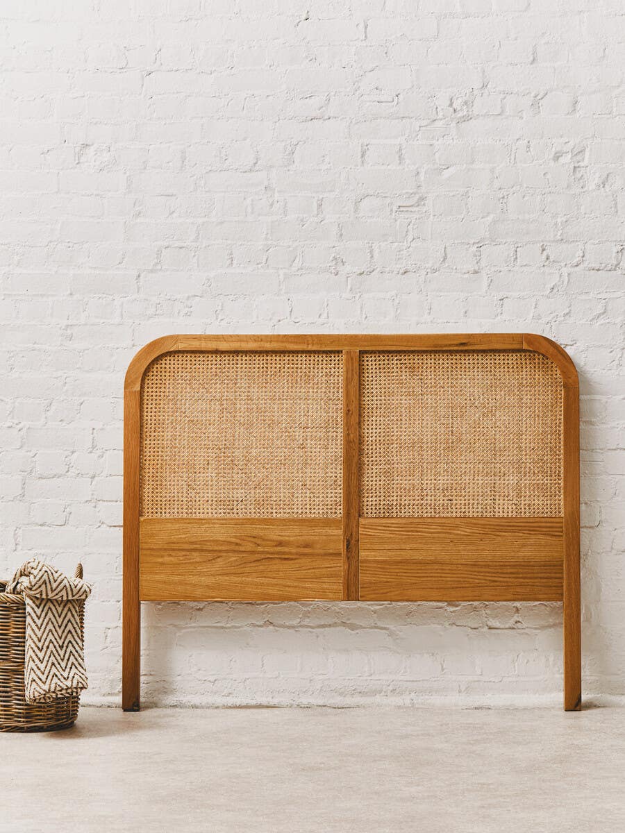 Lyon Natural Rattan And Oak Headboard