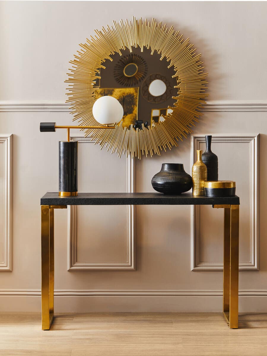 Cardoba Set Of Two Black Shagreen Console Tables