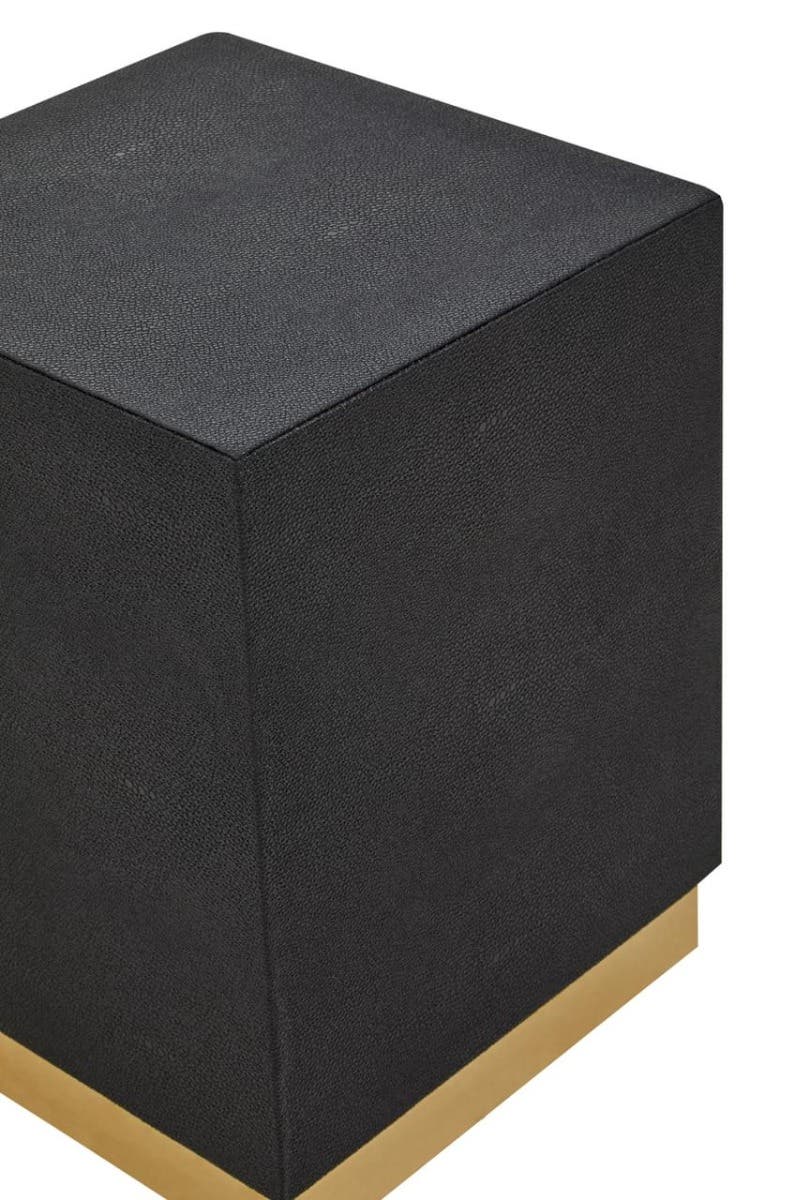 Cardoba Square Black Shagreen Stool