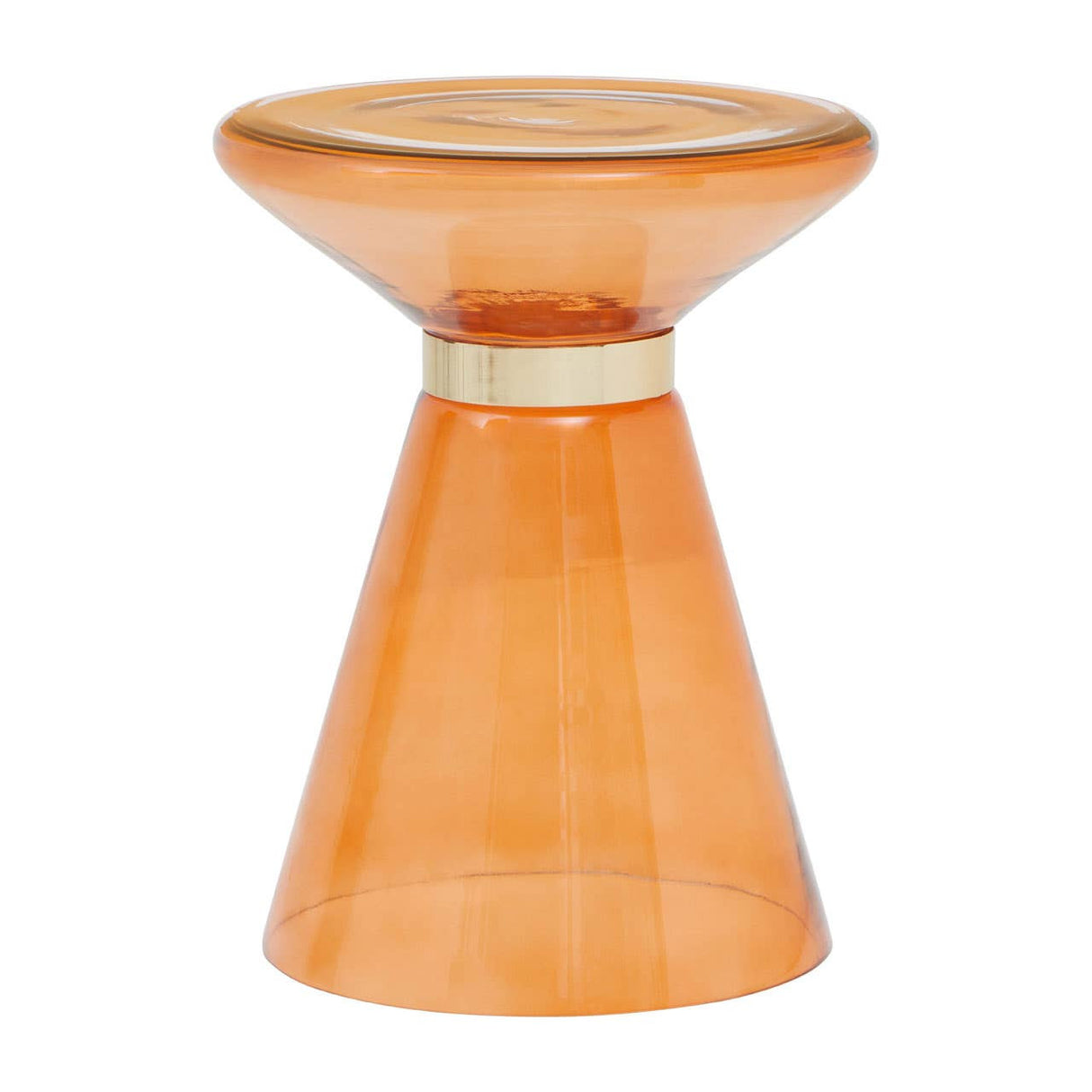 Martini Amber Glass and Gold Side Table
