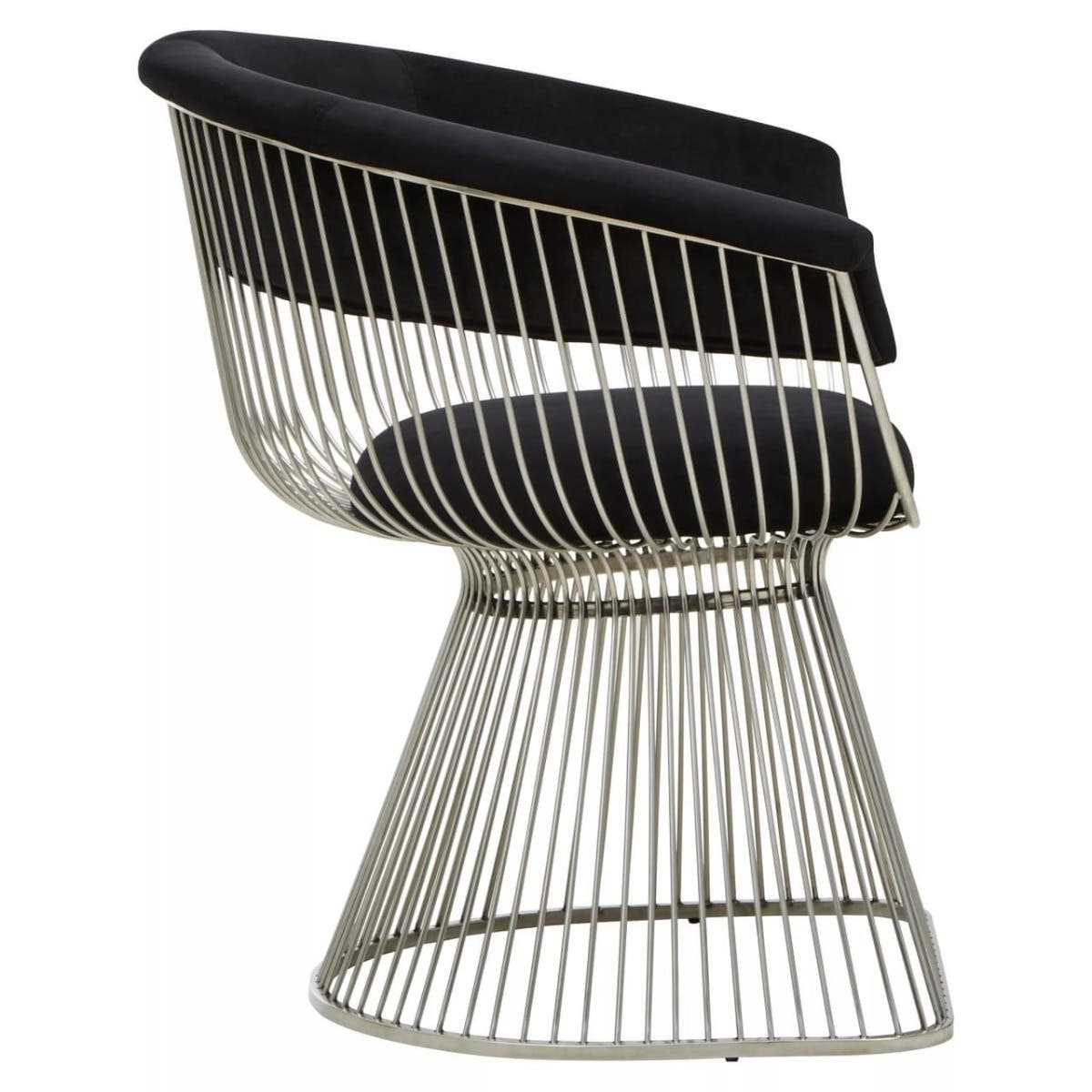 Vogue Black and Silver Velvet Chair