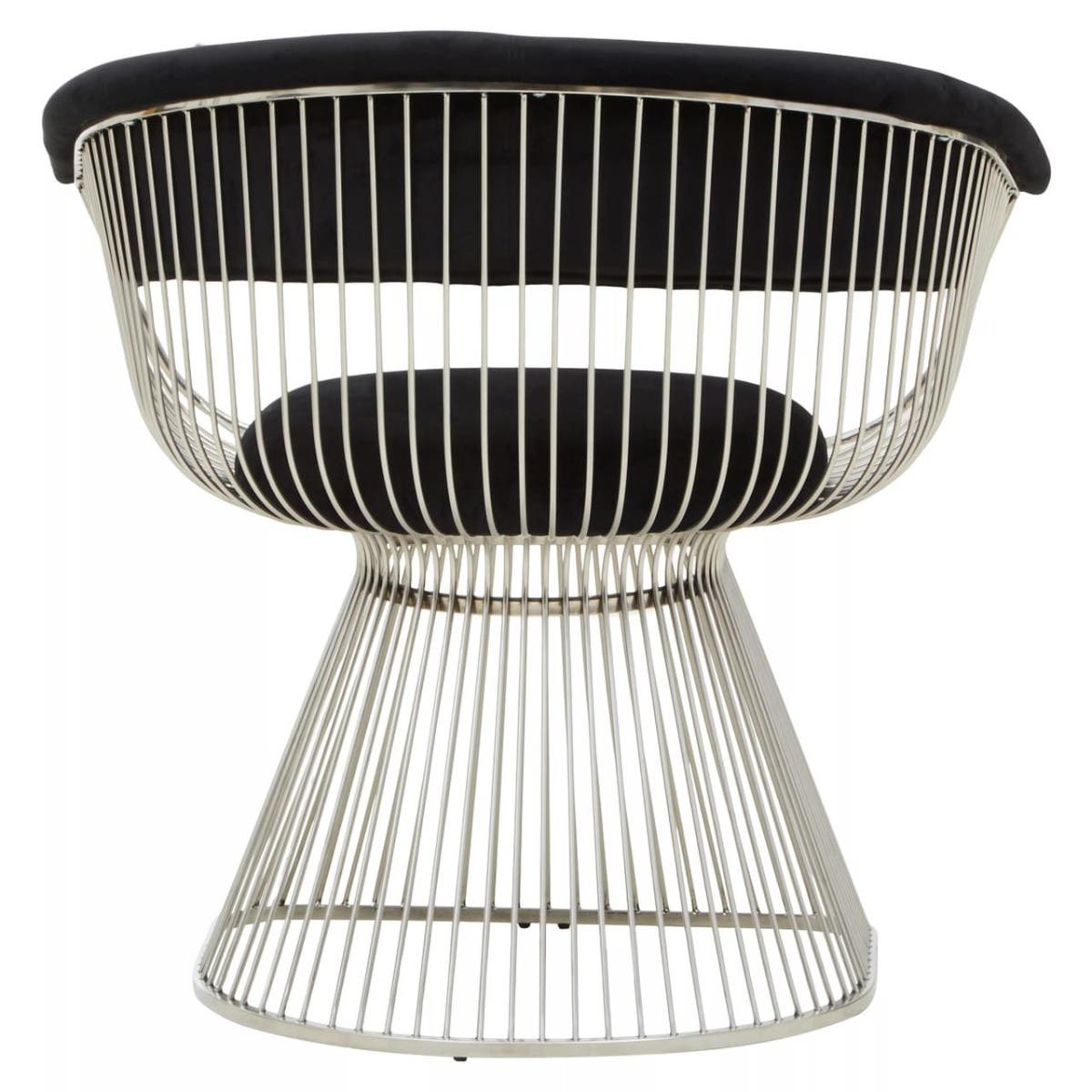 Vogue Black and Silver Velvet Chair