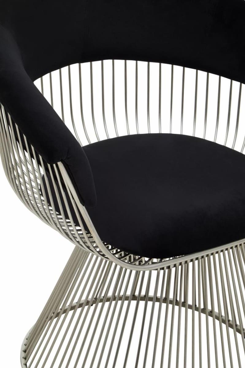 Vogue Black and Silver Velvet Chair