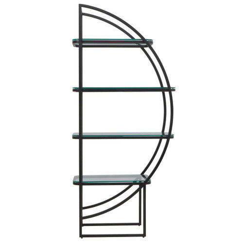 Vogue Right Half Moon Black Shelf Unit
