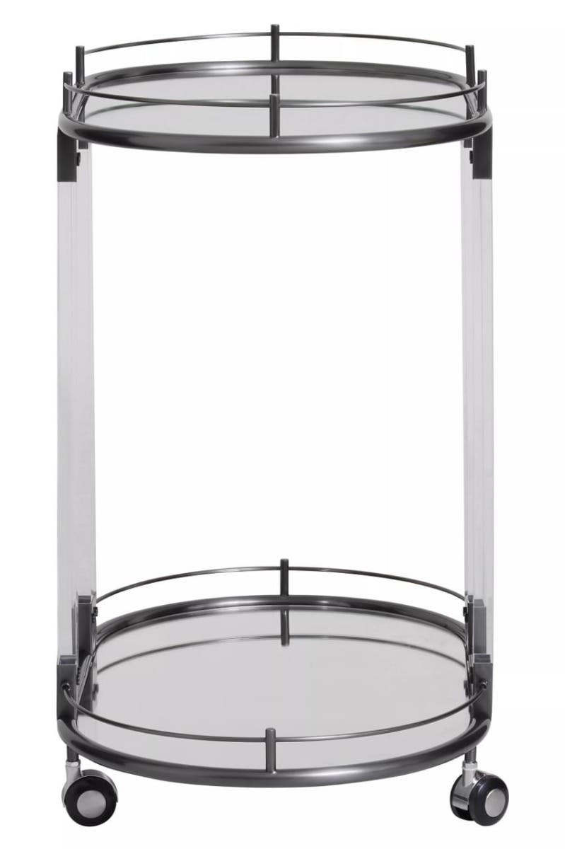 Oria Mirrored Trolley With Cool Metallic Frame