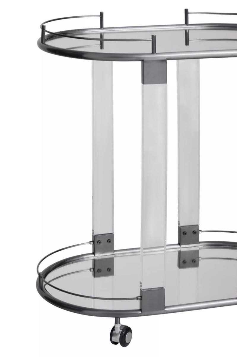 Oria Mirrored Trolley With Cool Metallic Frame